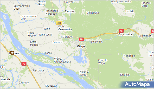mapa Wilga, Wilga na mapie Targeo