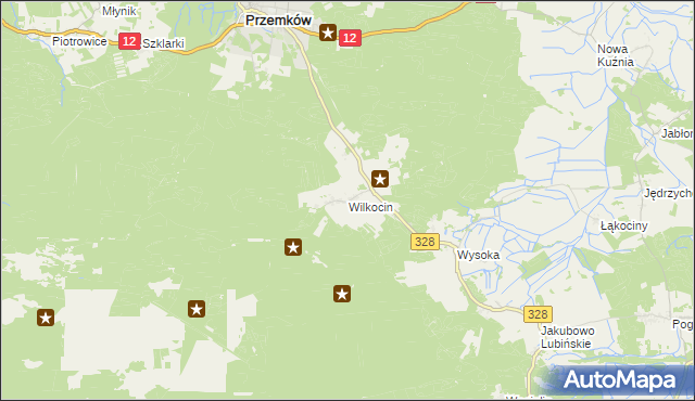 mapa Wilkocin, Wilkocin na mapie Targeo