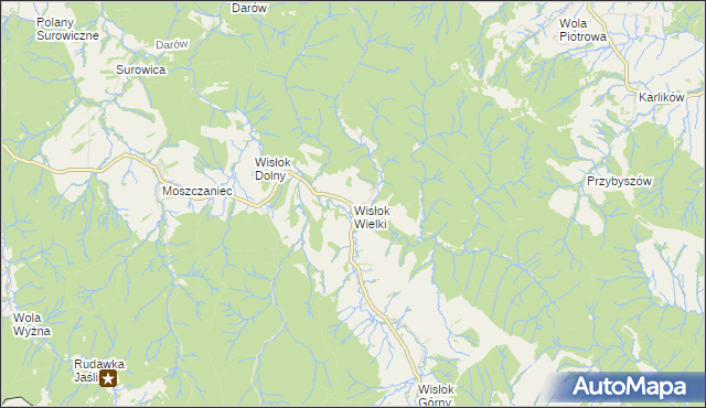mapa Wisłok Wielki, Wisłok Wielki na mapie Targeo