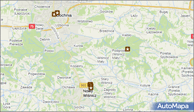 mapa Wiśnicz Mały, Wiśnicz Mały na mapie Targeo