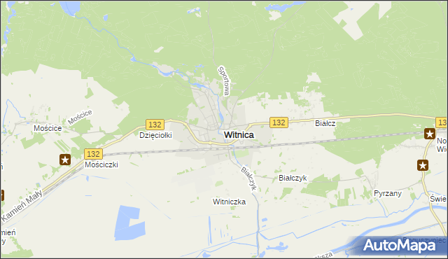 mapa Witnica powiat gorzowski, Witnica powiat gorzowski na mapie Targeo