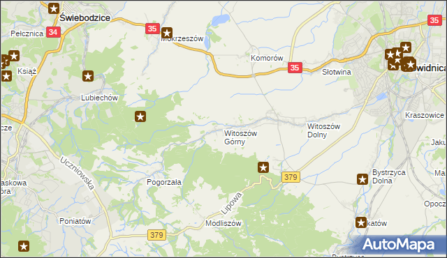 mapa Witoszów Górny, Witoszów Górny na mapie Targeo