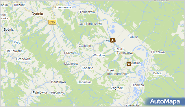 mapa Witryłów, Witryłów na mapie Targeo