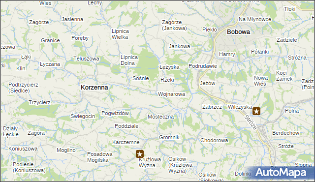 mapa Wojnarowa, Wojnarowa na mapie Targeo