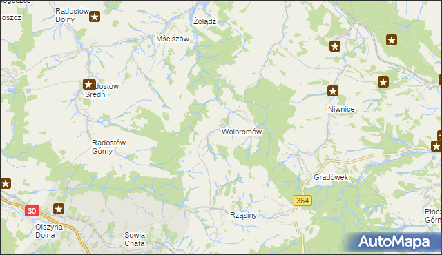 mapa Wolbromów, Wolbromów na mapie Targeo