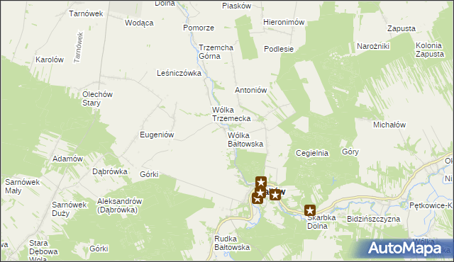 mapa Wólka Bałtowska, Wólka Bałtowska na mapie Targeo