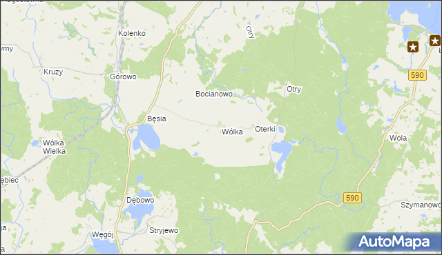 mapa Wólka gmina Kolno, Wólka gmina Kolno na mapie Targeo