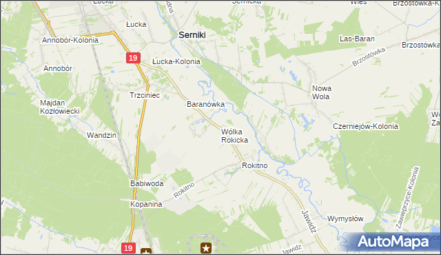 mapa Wólka Rokicka, Wólka Rokicka na mapie Targeo