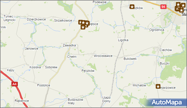 mapa Wrocisławice, Wrocisławice na mapie Targeo