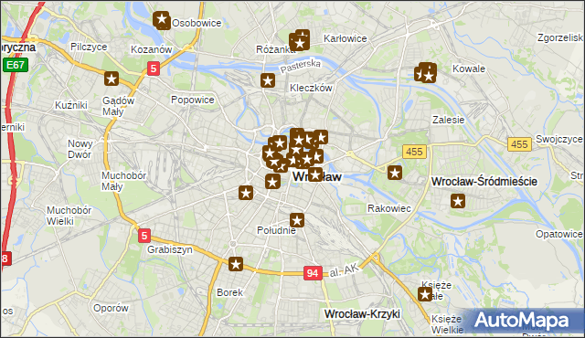 mapa Wrocławia, Wrocław na mapie Targeo