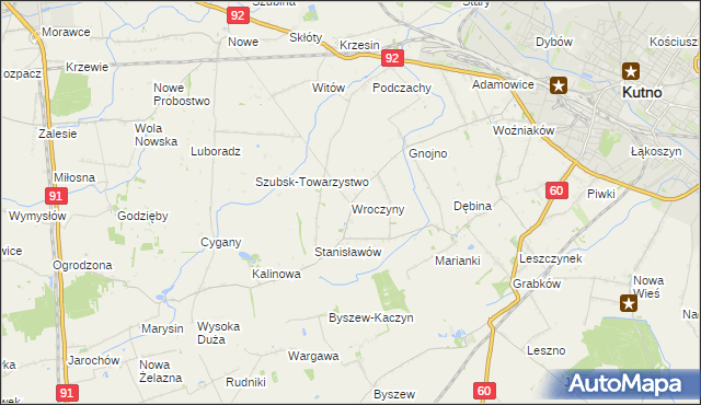 mapa Wroczyny, Wroczyny na mapie Targeo