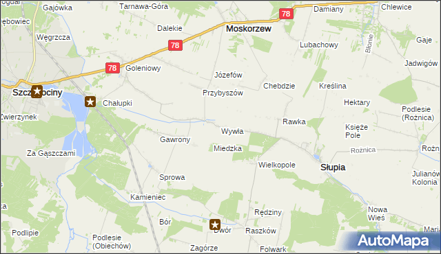 mapa Wywła, Wywła na mapie Targeo