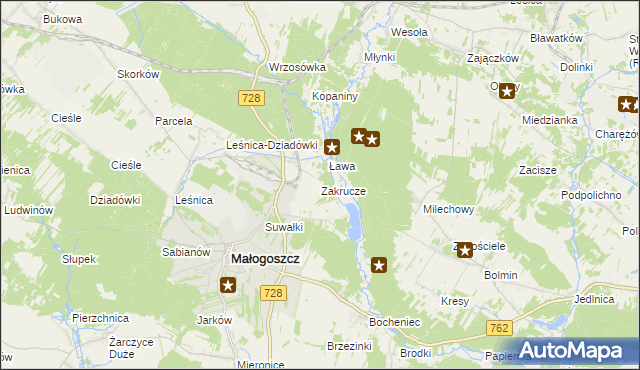 mapa Zakrucze, Zakrucze na mapie Targeo