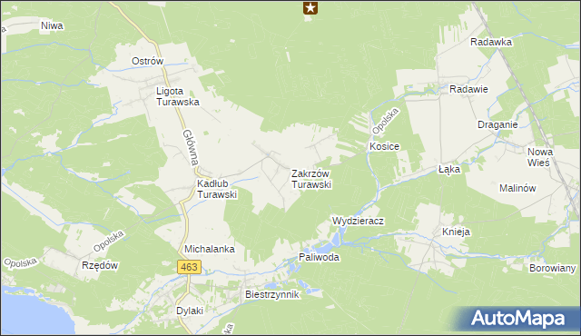 mapa Zakrzów Turawski, Zakrzów Turawski na mapie Targeo