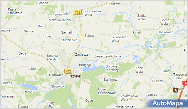 mapa Zameczek-Kolonia, Zameczek-Kolonia na mapie Targeo