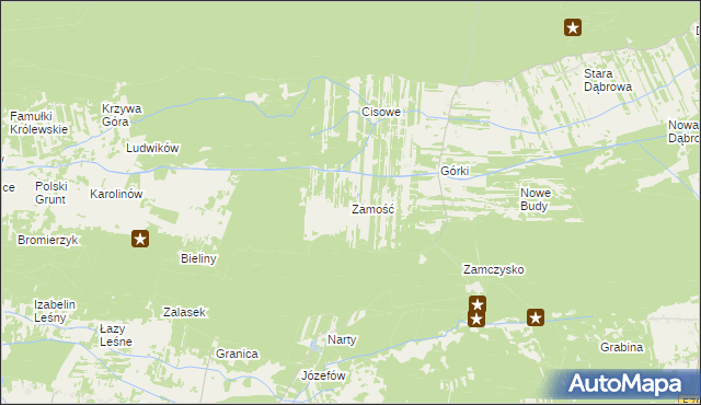 mapa Zamość gmina Leoncin, Zamość gmina Leoncin na mapie Targeo