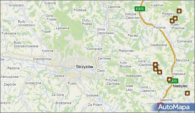 mapa Żarnowa, Żarnowa na mapie Targeo