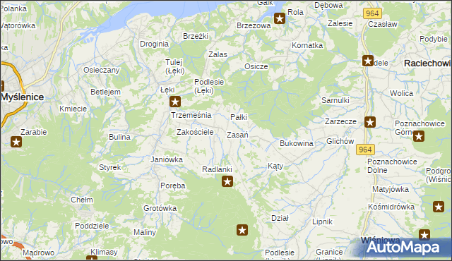 mapa Zasań, Zasań na mapie Targeo