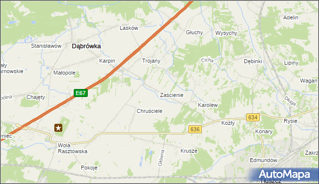 mapa Zaścienie, Zaścienie na mapie Targeo