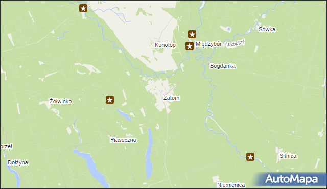 mapa Zatom, Zatom na mapie Targeo