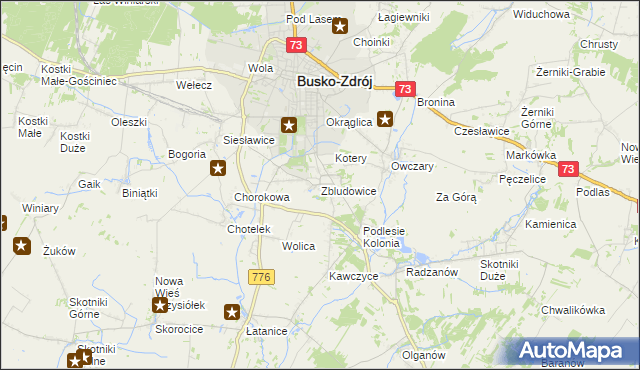 mapa Zbludowice, Zbludowice na mapie Targeo