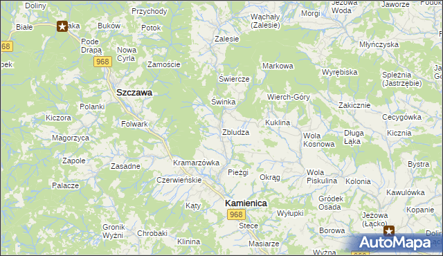 mapa Zbludza, Zbludza na mapie Targeo