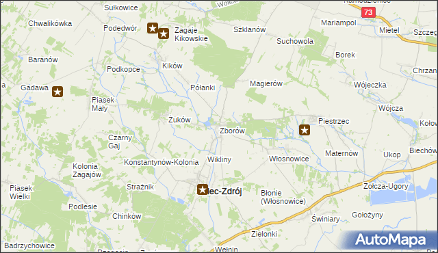 mapa Zborów gmina Solec-Zdrój, Zborów gmina Solec-Zdrój na mapie Targeo