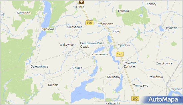 mapa Zbyszewice, Zbyszewice na mapie Targeo
