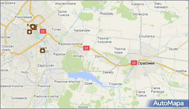 mapa Zduny gmina Opatówek, Zduny gmina Opatówek na mapie Targeo