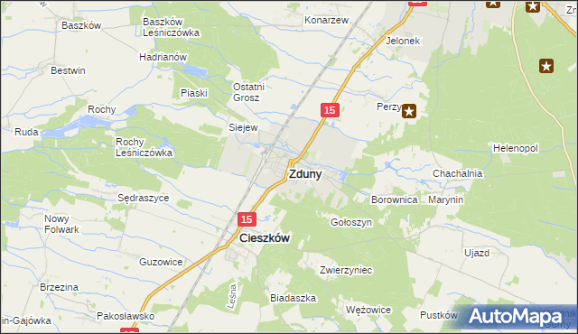 mapa Zduny powiat krotoszyński, Zduny powiat krotoszyński na mapie Targeo