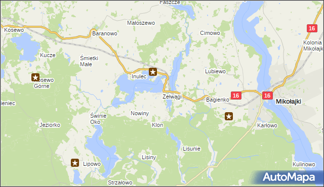 mapa Zełwągi, Zełwągi na mapie Targeo