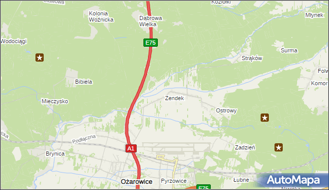 mapa Zendek, Zendek na mapie Targeo