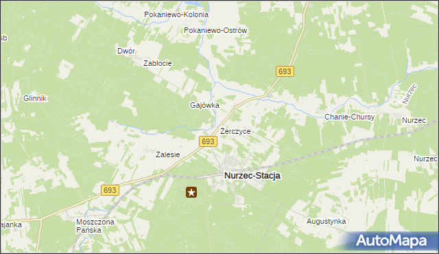 mapa Żerczyce, Żerczyce na mapie Targeo