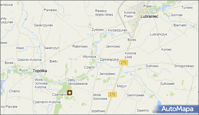 mapa Zgłowiączka, Zgłowiączka na mapie Targeo