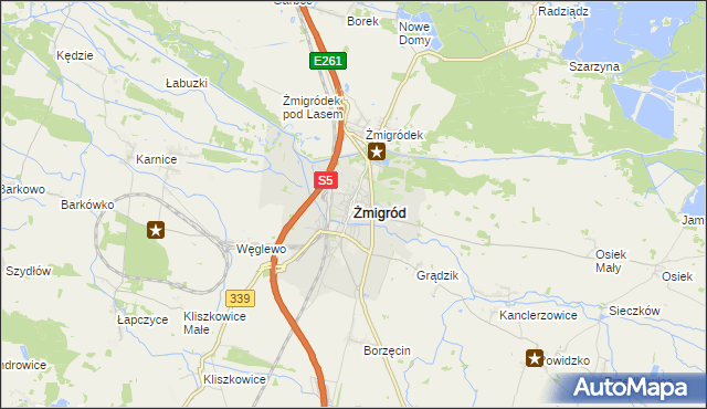 mapa Żmigród, Żmigród na mapie Targeo