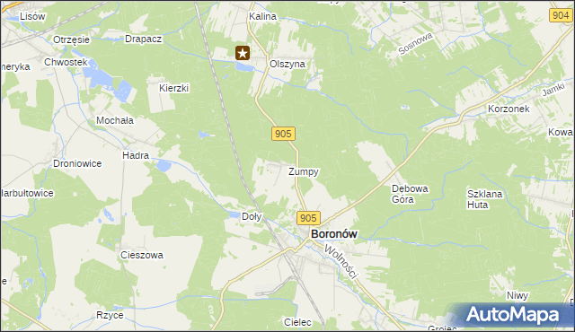 mapa Zumpy, Zumpy na mapie Targeo