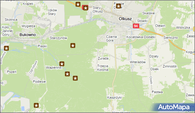 mapa Żurada, Żurada na mapie Targeo