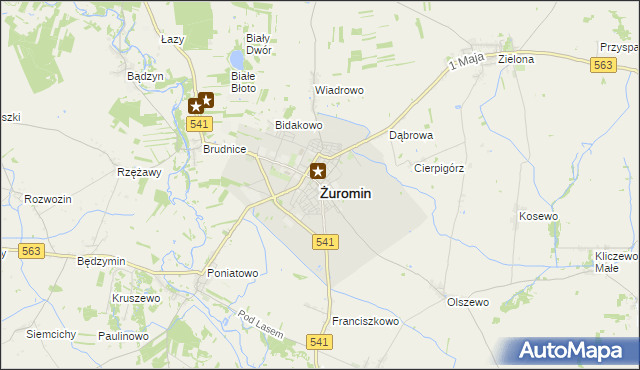 mapa Żuromin, Żuromin na mapie Targeo