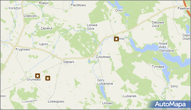 mapa Zybułtowo, Zybułtowo na mapie Targeo