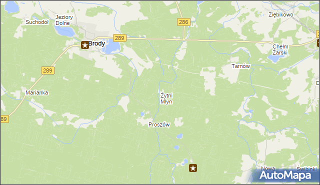 mapa Żytni Młyn, Żytni Młyn na mapie Targeo