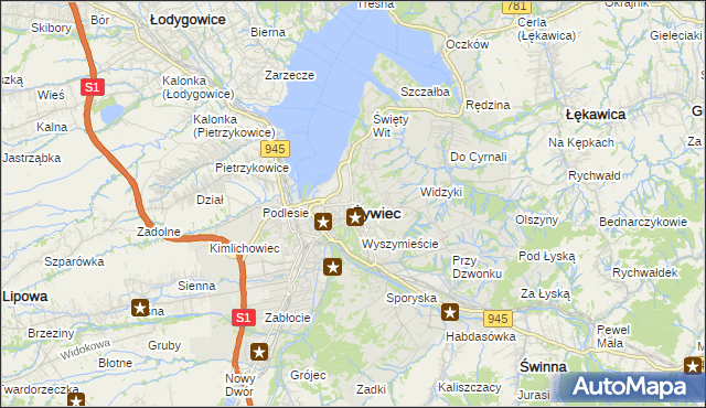 mapa Żywiec, Żywiec na mapie Targeo