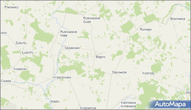 mapa Bagno gmina Jaświły, Bagno gmina Jaświły na mapie Targeo