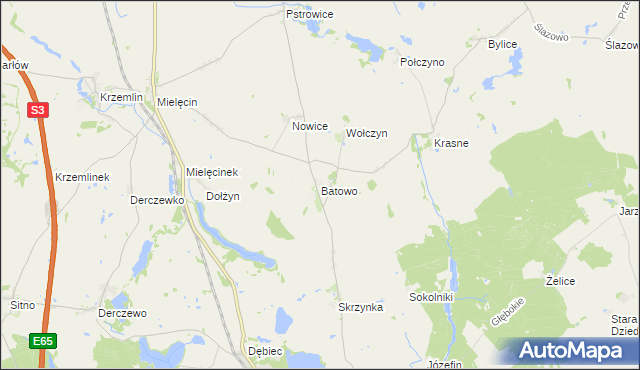 mapa Batowo, Batowo na mapie Targeo