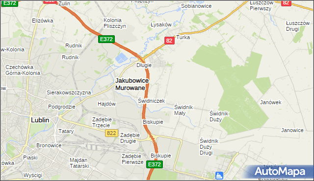 mapa Biskupie-Kolonia gmina Wólka, Biskupie-Kolonia gmina Wólka na mapie Targeo