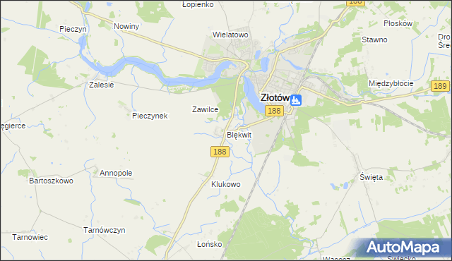 mapa Blękwit, Blękwit na mapie Targeo