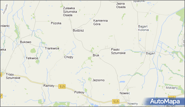 mapa Bruk gmina Dzierzgoń, Bruk gmina Dzierzgoń na mapie Targeo