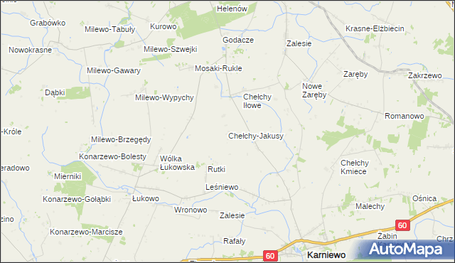 mapa Chełchy-Jakusy, Chełchy-Jakusy na mapie Targeo