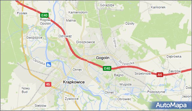 mapa Gogolin powiat krapkowicki, Gogolin powiat krapkowicki na mapie Targeo