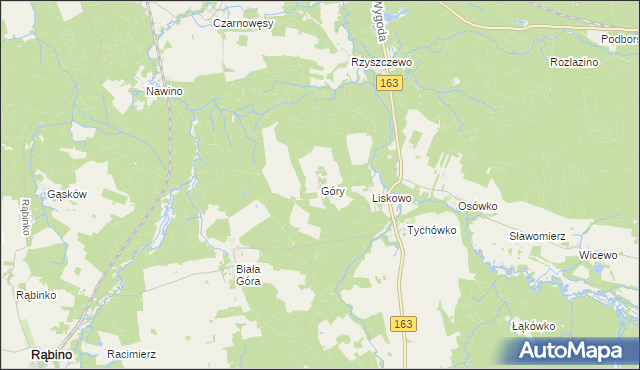 mapa Góry gmina Białogard, Góry gmina Białogard na mapie Targeo