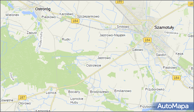 mapa Jastrowo, Jastrowo na mapie Targeo